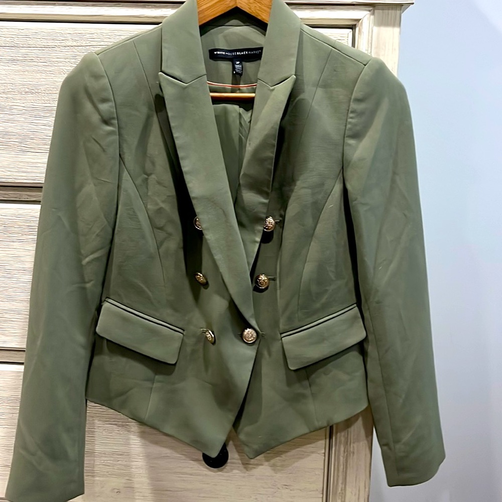 White House Black Market olive blazer 2P